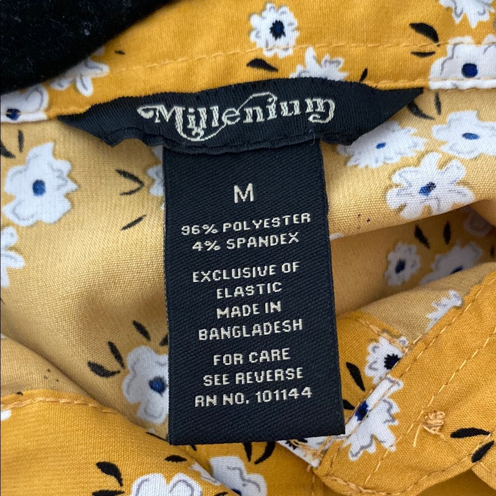 Women’s Mustard Floral Midi Dress Size M - Picture 3 of 11